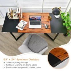 Costway 63'' Large Computer Desk Study Workstation Conference Table Home Office -Furniture Specialty Store GUEST 3c01a4a9 39a6 470e b2c5 c68d7def7358