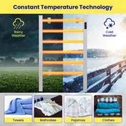 Costway Freestanding Wall Mounted Towel Warmer 6-Bar Aluminum Heated Towel Rack W/ Timer -Furniture Specialty Store GUEST 3c1d46fc 7008 4f9a 962d b698aca4d6fc