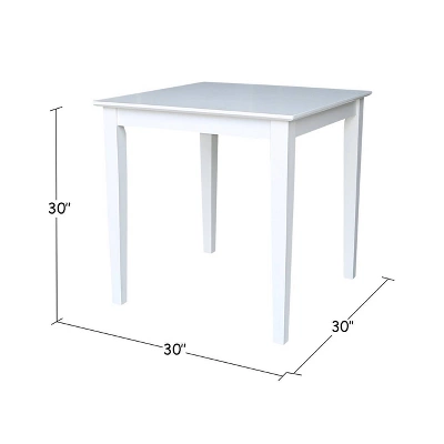 Solid Wood 30 " Square Dining Height Table White - International Concepts 6 Solid Wood 30 " Square Dining Height Table White - International Concepts - Image 4