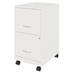 Space Solutions 18 Inch Wide Metal Mobile Organizer File Cabinet For Office Supplies And Hanging File Folders With 2 File Drawers, Pearl White -Furniture Specialty Store GUEST 3c580828 27c2 440d 9dd2 8cc6a09e58a5