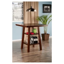 Orlando Square High Table With 2 Shelves Wood/Walnut - Winsome -Furniture Specialty Store GUEST 3cb7fa32 1e50 4198 ba1f df48284e8d1a