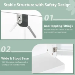 Costway 41'' Farmhouse Kitchen Pantry Storage Cabinet W/Doors Adjustable Shelves -Furniture Specialty Store GUEST 3cd1f8c8 f0fc 4809 a4b9 a5d559c34d87