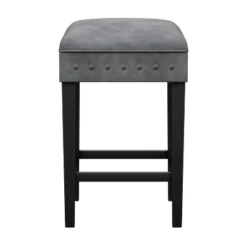 Cassidy Wood Upholstered Backless Counter Height Stool Black/Charcoal Velvet - Hillsdale Furniture -Furniture Specialty Store GUEST 3cd3d4eb a766 4014 ab0b 56e662575a3e