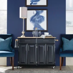 Dolly Madison Kitchen Island Cart Wood/Black/Natural - Home Styles -Furniture Specialty Store GUEST 3d6dc582 ec0f 4f7e 9a14 2cef3e0592c6
