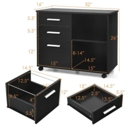 Costway 3-Drawer File Cabinet Mobile Lateral Cabinet Printer Stand EspressoBlack 15 Costway 3-Drawer File Cabinet Mobile Lateral Cabinet Printer Stand EspressoBlack -Furniture Specialty Store GUEST 3e1be199 ee48 4b10 a47c a919162049d5