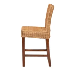 Racquel Natural Rattan And Mahogany Wood Counter Height Barstool Walnut Brown - Bali & Pari -Furniture Specialty Store GUEST 3e54db76 f35a 4568 9b8a 61586fc58495