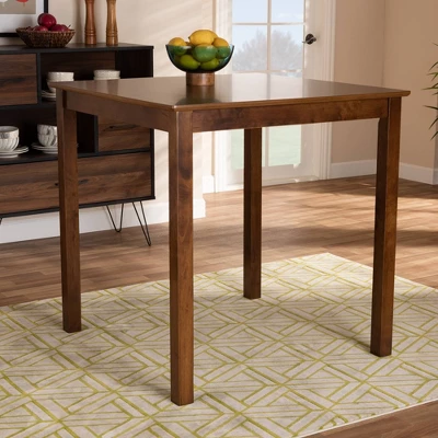 Lenoir Wood Square Counter Height Pub Table Walnut - Baxton Studio 5 Lenoir Wood Square Counter Height Pub Table Walnut - Baxton Studio - Image 3