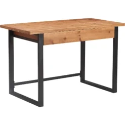 Leighton Writing Desk Wood And Black Metal - Serta