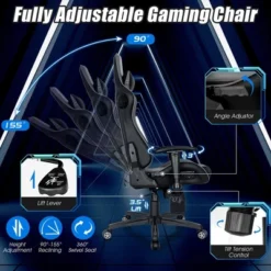 Costway Massage Gaming Chair With 2 Bluetooth Speakers Adjustable Swivel Racing Style Chair -Furniture Specialty Store GUEST 3ea8441f d275 4079 a3ac 10a911b09958