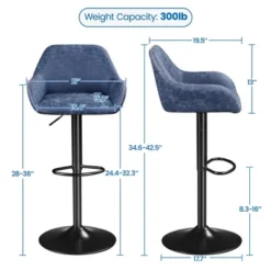 Yaheetech 2pcs Upholstered Height Adjustable Swivel Bar Stools Set -Furniture Specialty Store GUEST 3eac32a7 44c3 4621 a9a4 6b0db9601fc5