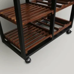 28" Solid Wood Rolling Kitchen Cart With Wine Rack And Drawer Dark Brown - Flora Home 24 28" Solid Wood Rolling Kitchen Cart With Wine Rack And Drawer Dark Brown - Flora Home -Furniture Specialty Store GUEST 3eadb62a de51 4e39 b8a0 1979836008a3