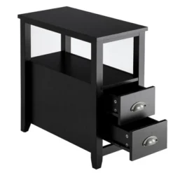 Tangkula 2-Piece Retro Side End Table Rectangular Nightstand With 2 Drawers & Shelf Coffee/Brown -Furniture Specialty Store GUEST 3ed91ceb 028a 47b8 95a0 a77c427d76cd