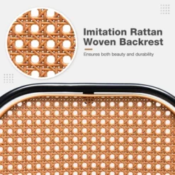 Costway Set Of 2 Bar Stools Faux Leather Bar Height Kitchen Chairs With Rattan Back Brown/Green -Furniture Specialty Store GUEST 3f3b3d09 a91f 41fd 8315 fbfead3573bd