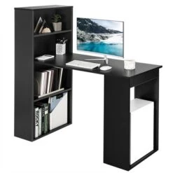 Costway Computer Desk Writing Workstation Office W/6-Tier Storage Shelves WhiteBlack -Furniture Specialty Store GUEST 3f939068 22d1 4ce8 9cde 629c11e5714f