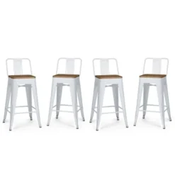 Set Of 4 24" Josephine Metal/Wood Counter Height Barstools - WyndenHall -Furniture Specialty Store GUEST 3fdb29c6 35bf 4111 8292 7a4d91577728