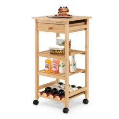 Costway Rolling Kitchen Island Utility Trolley Cart W/Drawer & Wine Rack -Furniture Specialty Store GUEST 4071b3e6 40b1 4c53 abb1 445ecab850bd