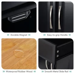 Costway 4-Door Rolling Kitchen Island Cart Buffet Cabinet W/ Towel Racks Drawers WhiteBlack 19 Costway 4-Door Rolling Kitchen Island Cart Buffet Cabinet W/ Towel Racks Drawers WhiteBlack -Furniture Specialty Store GUEST 40d6e22c eda3 46f4 8335 f63db5ab5e48