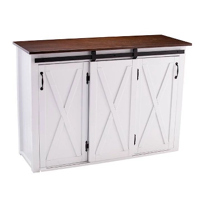 Lashire Barn Door Kitchen Island White - Aiden Lane 4 Lashire Barn Door Kitchen Island White - Aiden Lane - Image 2