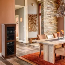 Herrin Locking Bar Cabinet Chestnut - Atlantic