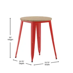 Flash Furniture Declan Commercial Grade Indoor/Outdoor Dining Table, 23.75" Round All Weather Poly Resin Top With Steel Base -Furniture Specialty Store GUEST 432b4b3d 22dd 4821 a54f d32003ede286