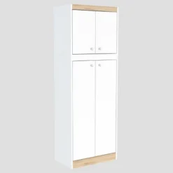 4 Doors Kitchen Storage Cabinet White/Oak - Inval -Furniture Specialty Store GUEST 444e06dc 0c71 4e0d ab7f ff8944d71ab0