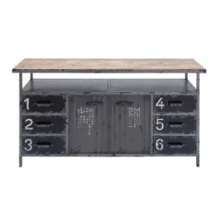 Industrial Wood Buffet Gray - Olivia & May