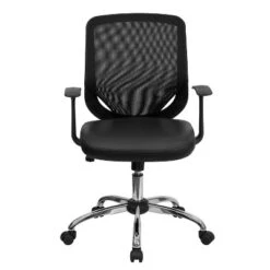 Flash Furniture Mid-Back Mesh Tapered Back Swivel Task Office Chair With LeatherSoft Seat, Chrome Base And T-Arms -Furniture Specialty Store GUEST 454ee9b8 7423 4aa9 93cc 12cb763807d3