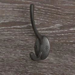 Afton 4 Hook Metal Frame Wall Shelf Woodgrain - RiverRidge Home -Furniture Specialty Store GUEST 45919ddd 165e 4a5a a659 1112d6063c70