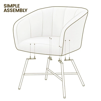 Yaheetech Boucle Barrel Chair Accent Chair With Armrest, White 7 Yaheetech Boucle Barrel Chair Accent Chair With Armrest, White - Image 5