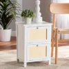 Sariah Wood Rattan 2 Door Nightstand White - Baxton Studio -Furniture Specialty Store GUEST 4604e690 4ac7 4fda bedd 320d940e7000