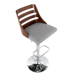 Set Of 2 Trevi Upholstered Barstools Gray/Walnut - Lumisource -Furniture Specialty Store GUEST 46788abe 67e3 429b b1a6 981d8157393f