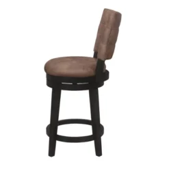 26" Kaede Wood And Upholstered Swivel Counter Height Barstool Black/Chestnut - Hillsdale Furniture -Furniture Specialty Store GUEST 473e0ff3 5e39 443c a8f2 7452e8610000