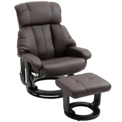 HOMCOM Recliner With Ottoman Footrest, Recliner Chair With Vibration Massage, Faux Leather And Swivel Wood Base For Living Room And Bedroom -Furniture Specialty Store GUEST 4762849b 78d8 4a6c aa19 49b845aecd24