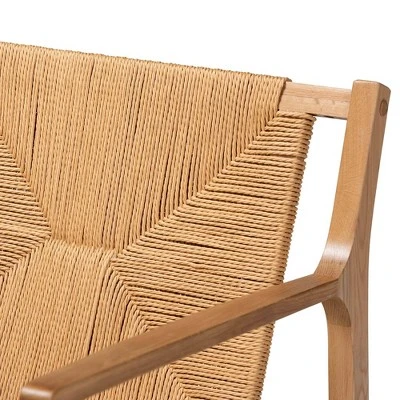 Delaney Wood Hemp Accent Chair Oak Brown - Baxton Studio 11 Delaney Wood Hemp Accent Chair Oak Brown - Baxton Studio - Image 9