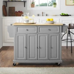 Natural Wood Top Kitchen Cart/Island Vintage Gray - Crosley -Furniture Specialty Store GUEST 47fd583b c336 443b 8a37 0ab2a00b3bab