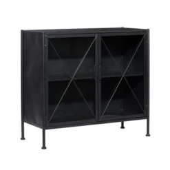 Industrial Metal Cabinet Black - Olivia & May -Furniture Specialty Store GUEST 491cd36b e3ac 4cb0 8a95 69730d4f7d29