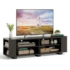 Costway 59'' Wood TV Stand Console Storage Entertainment Media Center W/ Adjustable Shelf -Furniture Specialty Store GUEST 49692363 9c33 4439 9606 1cef56d4ab42
