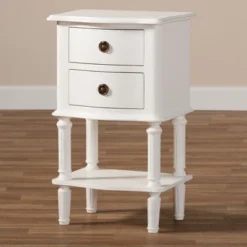 Audrey Finished 2 Drawer Nightstand White - Baxton Studio -Furniture Specialty Store GUEST 4985f928 86ff 4855 bdc2 1d9946a085c7