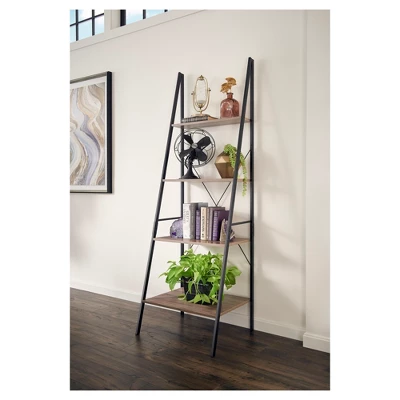 70" Ladder Bookshelf Mixed Material Gray - ClosetMaid 4 70" Ladder Bookshelf Mixed Material Gray - ClosetMaid - Image 2