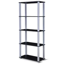Costway 5-Tier Multi-Functional Storage Shelves Rack Display Bookcase Home Furni Black -Furniture Specialty Store GUEST 4a6e4bf3 54e3 4b37 b4a2 90c70a3e5088