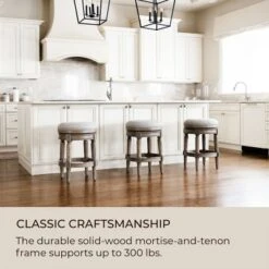 Maven Lane Pullman Wooden Kitchen Bar Height Stool With 360 Degrees Swivel -Furniture Specialty Store GUEST 4a8ff7a8 0313 4f66 aac6 f323b87d1753