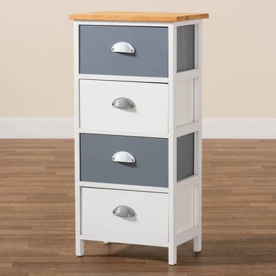 Calra Wood 4 Drawer Storage Unit Oak Brown - Baxton Studio 10 Calra Wood 4 Drawer Storage Unit Oak Brown - Baxton Studio - Image 8