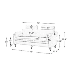 Jorgelina 75" Sofa For Living Room With Solid Wooden Legs | ARTFUL LIVING DESIGN -Furniture Specialty Store GUEST 4ca7e8bd a588 4501 9fc9 09a0da90c651