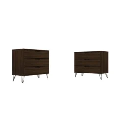 Set Of 2 Rockefeller 3 Drawer Dresser - Manhattan Comfort -Furniture Specialty Store GUEST 4d47ba8b 1211 46cc ba00 54522552dd6a