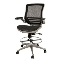 Emma And Oliver Mid-Back Transparent Mesh Drafting Chair With Flip-Up Arms 29 Emma And Oliver Mid-Back Transparent Mesh Drafting Chair With Flip-Up Arms -Furniture Specialty Store GUEST 4dcb45f7 9784 42a4 8224 487a7025cb01