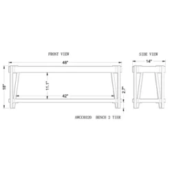 Alaterre Furniture 48" Ryegate Natural Brown Live Edge Solid Wood Bench Metal And Wood -Furniture Specialty Store GUEST 4e192eda 30f4 4ea1 8b4c b056ed23fea8