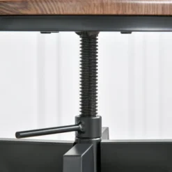 HOMCOM 3 Piece Industrial Adjustable Dining Table Set, Bar Height Bistro Table And Swivel Pub Stools For Small Space -Furniture Specialty Store GUEST 4e5e0410 f161 4de7 b316 be2b092b53d5