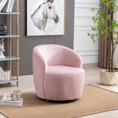 Fannie 25.6'' Wide Tufted Velvet Upholstered 360° Swivel Barrel Chair-Maison Boucle 14 Fannie 25.6'' Wide Tufted Velvet Upholstered 360° Swivel Barrel Chair-Maison Boucle - Image 12