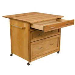 Wood 3 Drawer Kitchen Cart In Natural Birch Brown - Catskill Craftsmen -Furniture Specialty Store GUEST 4ee2f2f4 5ce1 4b35 bf5d 2ec2ccd6a5ca