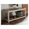 Savannah Bench Ivory With Natural Wood Top - Bolton Furniture